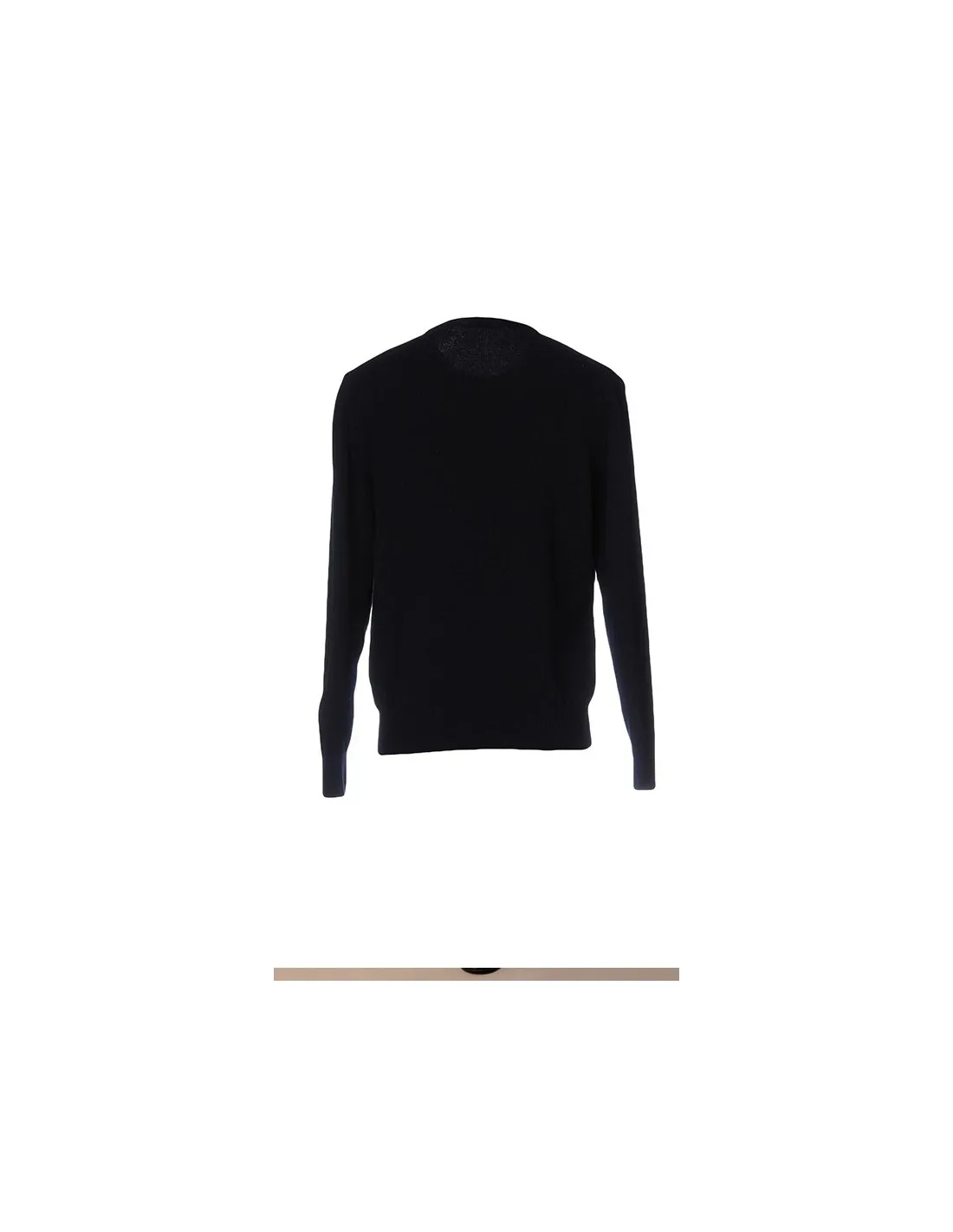 Plus Size Blue Cotton Crew Neck Long Sleeve T-shirt